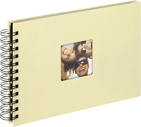 Walther Fun 23x17 cremefarbenes Album / Spiralbindung / 40 schwarze Seiten