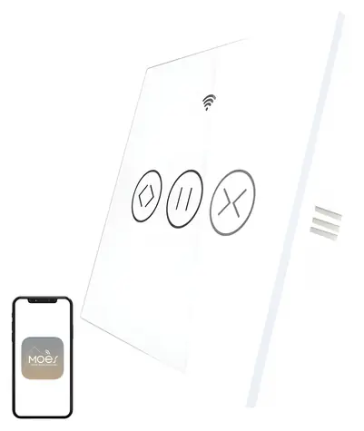 MOES WRS-EUC-WH-MS weiß / Intelligenter Rollladenschalter / WLAN / RF433 / Sprachsteuerung / Timer