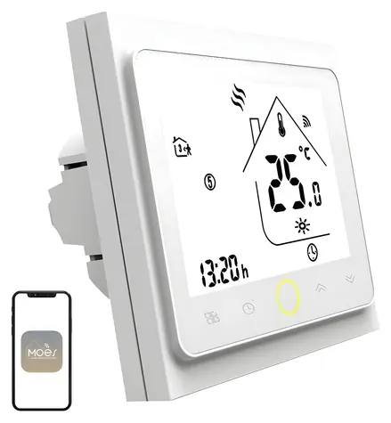 MOES BHT-002 weiß / Thermostat / WLAN / elektrische Fußbodenheizung / LCD-Display