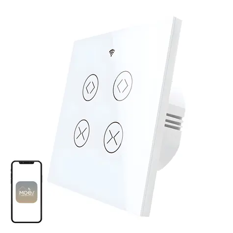 MOES WRS-EUC2-WH-MS / Intelligenter Rollladenschalter / Wi-Fi / RF433 / 2 Kanäle