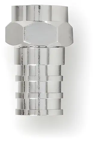 Nedis F-Stecker gerade 7,0 mm silber / Stecker / Stecker / vernickelt / 75 Ohm / Crimp / 2 Stück.