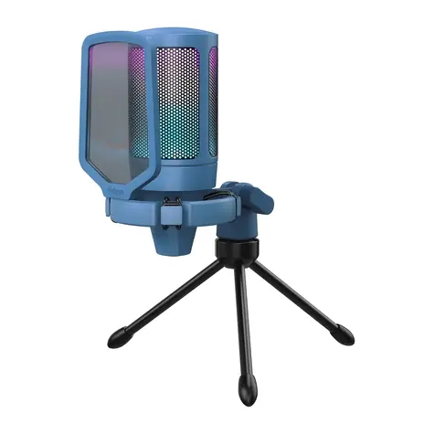 FIFINE A6V blau / Gaming-Mikrofon / USB-C / Kondensator / RGB-Hintergrundbeleuchtung / Touch-Stummschaltung