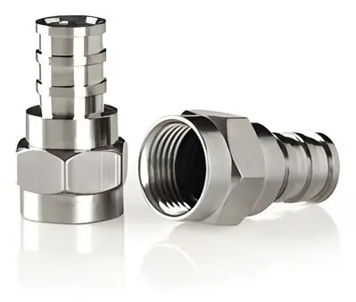 Nedis F-Stecker gerade 5,5 mm silber / Stecker / Stecker / vernickelt / 75 Ohm / Crimp / 2 Stück.