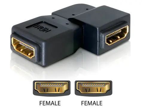 DeLock Adapter HDMI-Buchse auf HDMI-Buchse 90° links / Reduzierung / HDMI 1.3