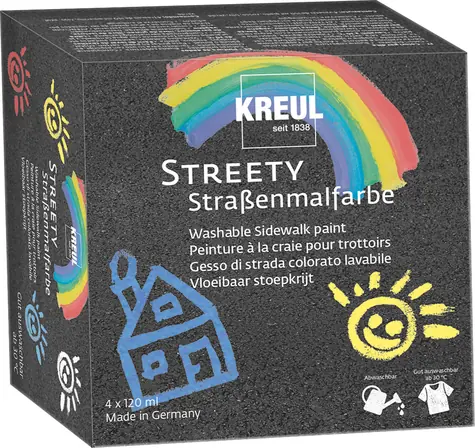 KREUL Flüssigkreide Streety / 4 x 120 ml / 4 Farben / wasserbasiert