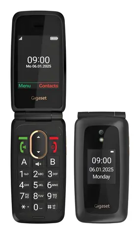 Gigaset GL795 schwarz / Seniorenhandy / 4G / Nano-SIM / VoLTE / USB-C