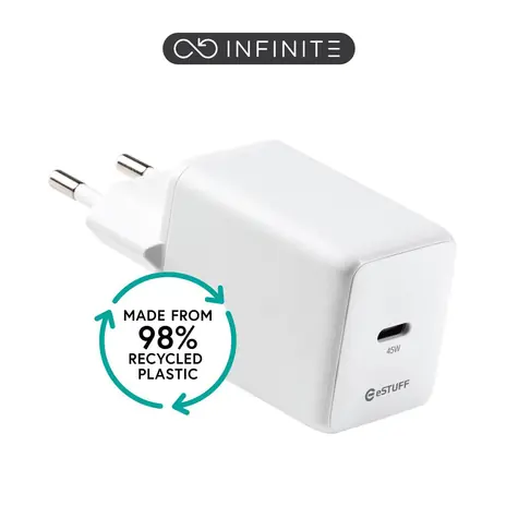eSTUFF INFINITE (GRS) weiß / USB-Ladegerät / USB-C / 45 W / Schnellladung