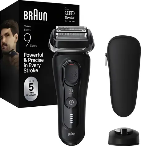 Braun Series 9 Sport 9110s schwarz / Rasierer / Herren / Slider / Ladekabel