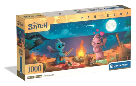 Clementoni Puzzle Panorama Disney Stitch / 1000 Teile / ab 14 Jahren