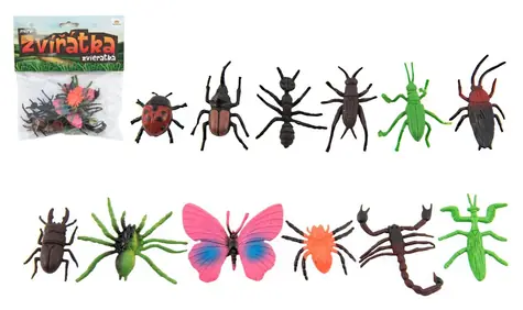 TEDDIES Mini-Insekten- und Tierfiguren 4-8 cm / 12 Stück / Kunststoff / ab 3 Jahren
