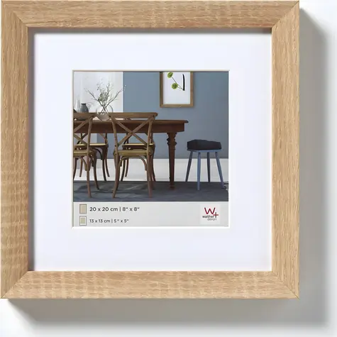 Walther Fiorito EF330E Bilderrahmen, helle Eiche, 30 x 30 cm, Holz, mit Passepartout