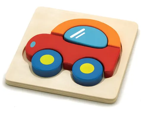 BABU Puzzle-Auto / Holzpuzzle mit Einlage / 5 Teile
