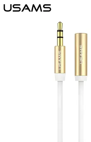 USAMS EYCX102 weiß / Audiokabel / 3,5-mm-Klinkenstecker (M) - 3,5-mm-Klinkenstecker (F) / Verlängerung / 1 m