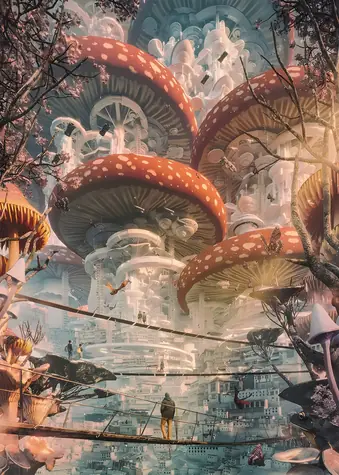 HEYE Puzzle Future Cities: Mushroom Country / 1000 Teile / 50 x 70 cm