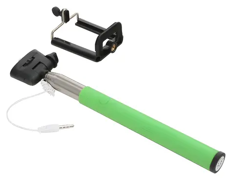 Omega Platinet grün / Selfie-Stick / Einbeinstativ / 3,5-mm-Klinkenstecker