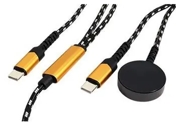 Roline USB-C - USB-C-Ladekabel mit Ladepad für Samsung Smartwatch / Ladeset / 60 W / 15 W / 1,2 m