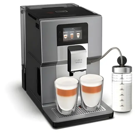 Krups Intuition Preference+ EA875E grau / Kaffeevollautomat / 1450 W / 3 l / 15 bar / Touchscreen