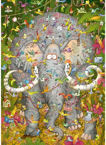 HEYE Puzzle Elefantenleben / 1000 Teile / 50 x 70 cm