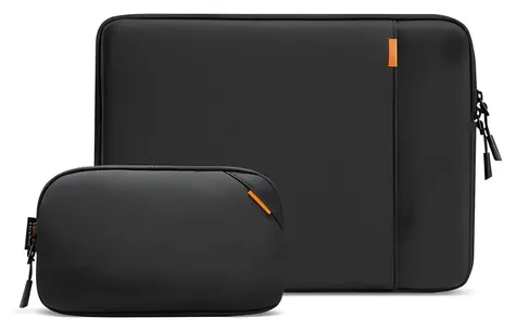 tomtoc Defender-A13 schwarz / Schutzhülle mit Organizer / für 15" MacBook Air / 360°-Schutz / MIL-STD-810H
