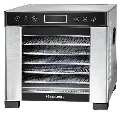 Rommelsbacher DA 650 Edelstahl-Schwarz / Trockner / 600 W / 35 °C - 75 °C / 7 x 27,5 x 25 cm