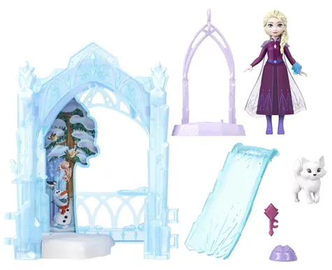 Mattel Disney Die Eiskönigin - Kleine Elsa Puppe - Eisversteck / Spielset / ab 3 Jahren / Kunststoff