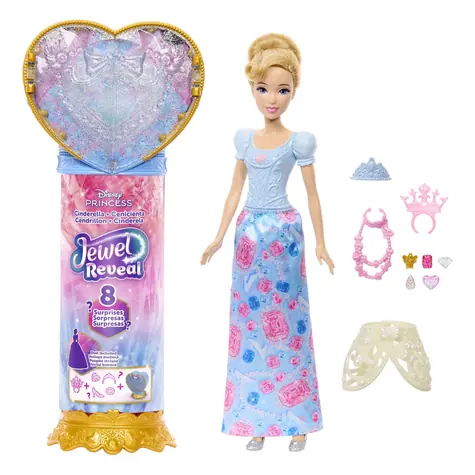 Mattel Disney Princess Reveal Cinderella Puppe / 8 Überraschungen / ab 3 Jahren