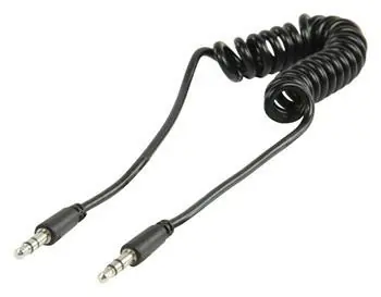Valueline Audiokabel, 3,5-mm-Klinkenstecker, schwarz / Audiokabel / Anschluss / Spiralkabel / 1 m