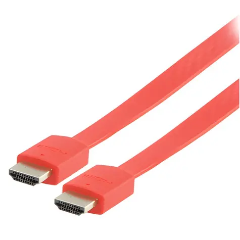 Valueline Flachkabel HDMI VLMP34010R2.00 rot / Kabel / HDMI 1.4 / 3D/4K / 2 m