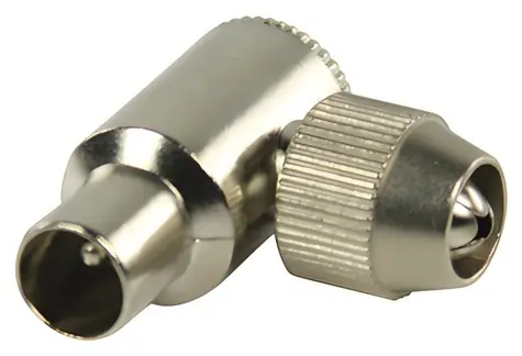 Valueline Koaxialstecker, abgewinkelt, Metall / Stecker / Koaxial / 2 Stück