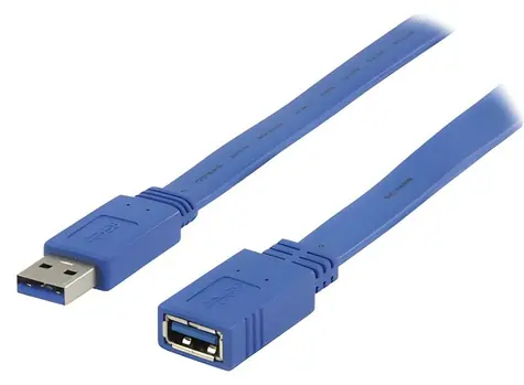 Valueline Flaches Verlängerungskabel USB 3.0 AA 3 m / Verlängerungskabel / USB 3.0 / AA