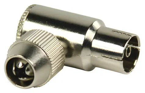 Valueline VLSP40925M / Antennenreduzierstück / abgewinkelt / Koaxialbuchse Metall / 2 Stück.