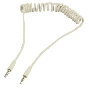 Valueline Audiokabel, 3,5-mm-Klinkenstecker, weiß / Audiokabel / Anschluss / Spiralkabel / 1 m