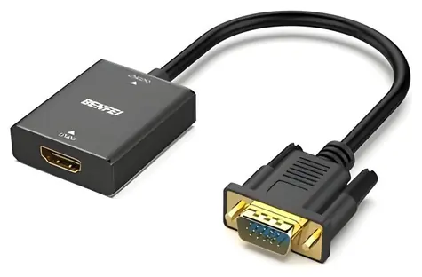 Benfei HDMI-VGA-Adapter mit Audioausgang, schwarz / Adapter / Audioausgang