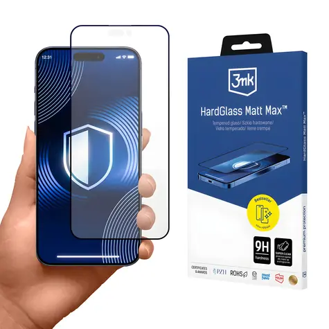 3mk HardGlass Matt Max Schutzglas für Apple iPhone 18 Pro / Schutzglas / Gehärtet / Matt