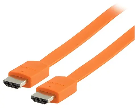 Valueline Flaches HDMI-Kabel, orange / HDMI-Kabel / HDMI 1.4 / 3D/4K / 2 m