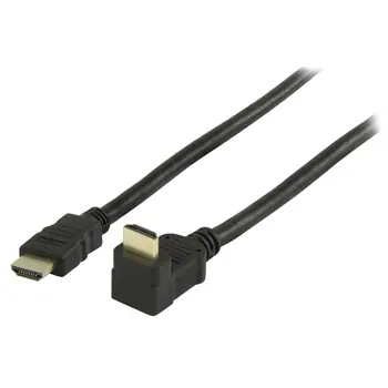 Valueline HDMI-Kabel, vergoldet, 90° abgewinkelt, schwarz / Videokabel / 4K / 5 m