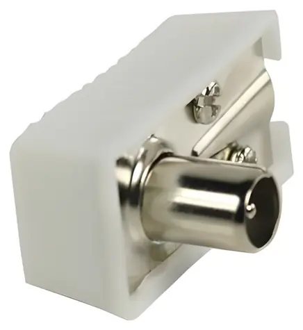 Valueline Koaxialstecker, abgewinkelt, weiß, 2 Stück / Antennenanschluss / abgewinkelt