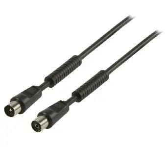 Valueline Koaxialkabel schwarz / Kabel / IEC (Koax) Stecker - Buchse / 1 m / 100 dB