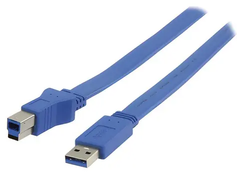 Valueline Flaches USB 3.0 AB -Anschlusskabel / Kabel / 1 m