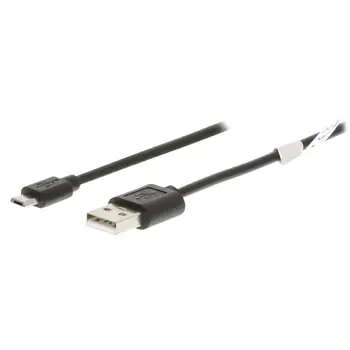 Valueline USB-A - Micro-USB B Kabel, schwarz, USB 2.0, 1 m