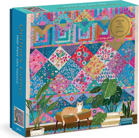 Galison Metallic-Puzzle Patchwork Corner / 1000 Teile / Größe 68,6 × 50,8 cm