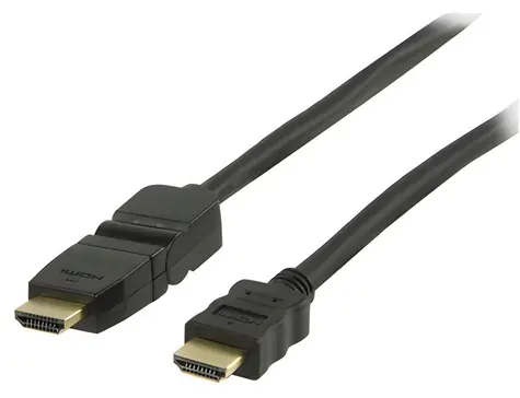 Valueline VGVP34290B20 schwarz / HDMI-Kabel / drehbarer Stecker / vergoldete Anschlüsse / 3D/4K / 2 m