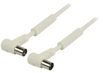 Valueline Koaxialkabel, abgewinkelt, weiß / Kabel / Koaxialstecker - Koaxialbuchse / 120 dB / 25 m