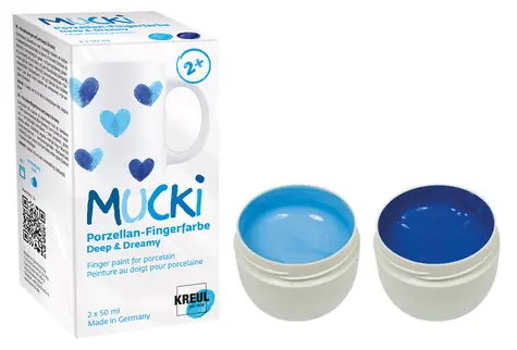 KREUL Fingerfarben für Porzellan MUCKI Deep Dreamy / Set / 2 × 50 ml / Ab 2 Jahren