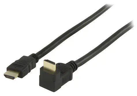Valueline HDMI-Kabel, 90°-Winkelstecker, vergoldet, schwarz / HDMI-Kabel / 3D/4K / 3 m