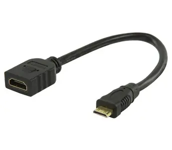 Valueline HDMI - Mini-HDMI-Adapter, schwarz / Adapter / vergoldete Anschlüsse / 4K / 3D / 20 cm