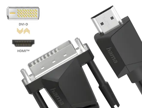 HDMI-DVI-I-Adapter, schwarz, 1,5 m / Adapter / 4K
