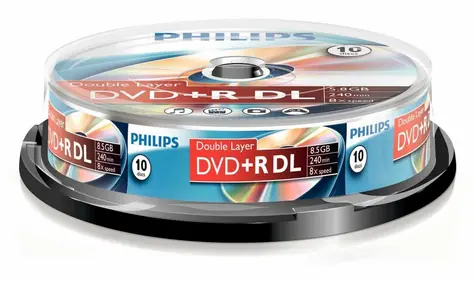 Philips DVD+ R DL 8,5 GB / DVD-Medium / 8x / 10 Stück / Spindel