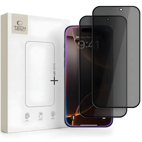 Tech-Protect Glass SPY+ 2er-Pack / Schutzglas / Sichtschutzfilter / Apple iPhone 18 Pro Max