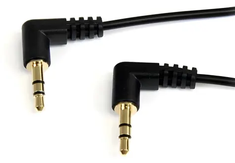 StarTech Audiokabel, abgewinkelt, schwarz / Audiokabel / 3,5-mm-Klinkenstecker auf 3,5-mm-Klinkenstecker / 0,91 m